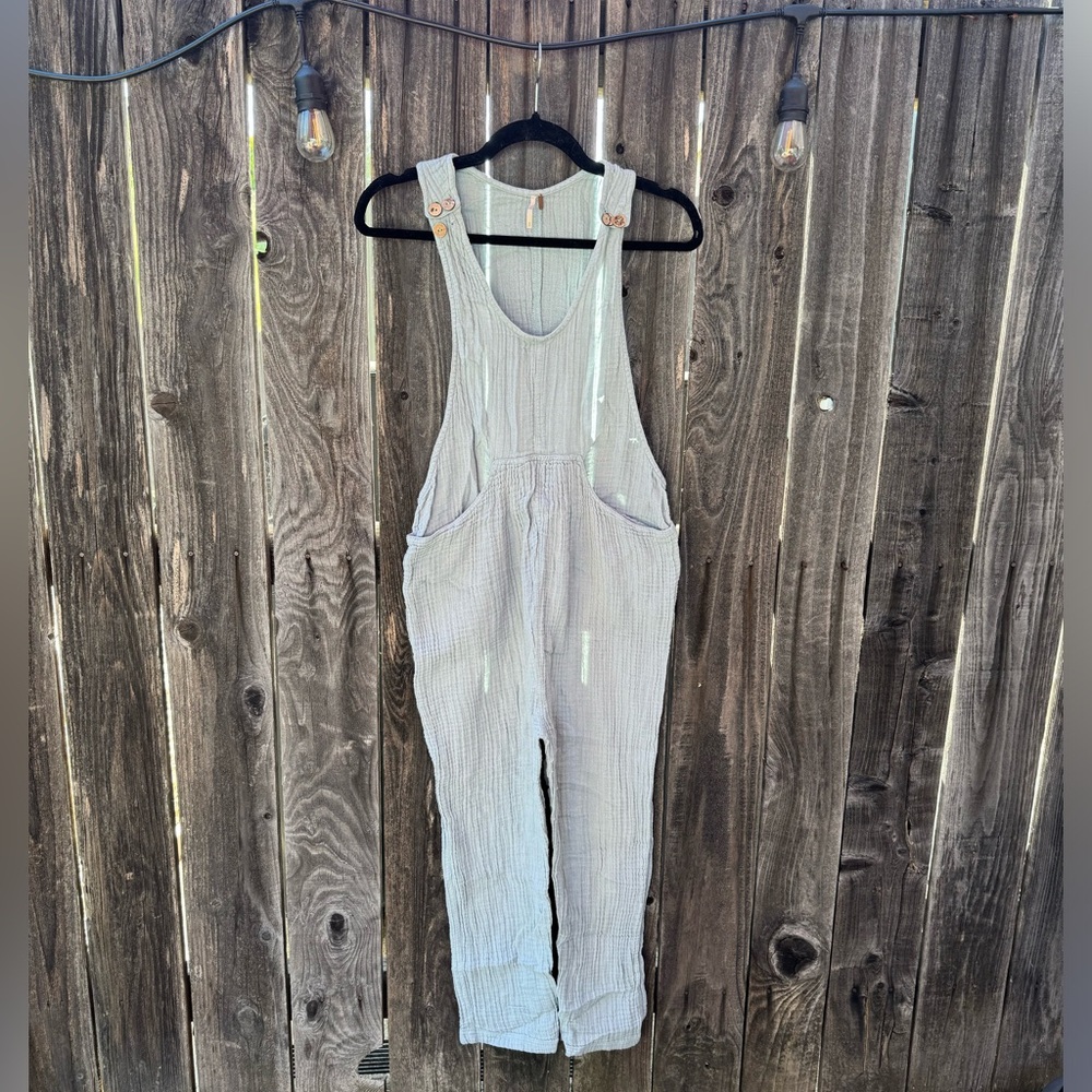 Free People Blue Green Sleeveless Scoop Neck Endless Summer Army Romper Jumpsuit